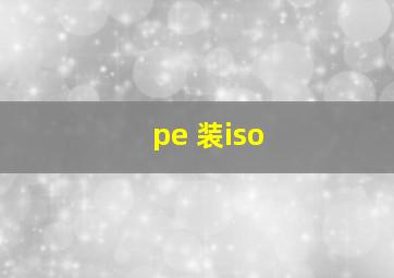 pe 装iso